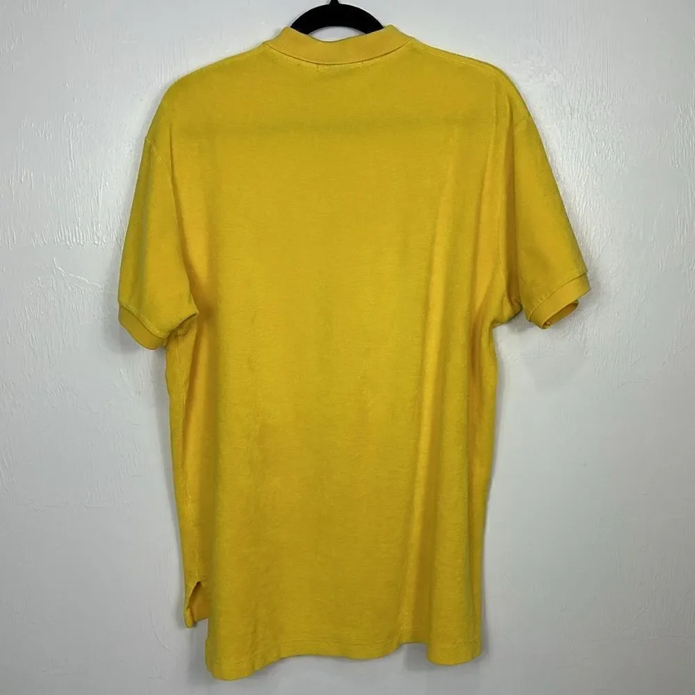 Polo By Ralph Lauren Yellow Cotton Short Sleeve Polo Shirt Size L